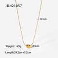 Specifiche del ciondolo a cuore dorato con dimensioni, lunghezza catena e peso esatti - Stile Ciondolo Cuore Dorato (JDN21057)