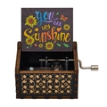 Hand-cranked wooden music box with colorful You Are My Sunshine sunflower design - Butterfly Sunshine