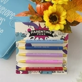 Parenting theme ballpoint pen set of 5 with matte finish and funny quotes and gold accents - Parenting Pens