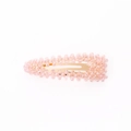 Fermaglio per capelli con perline rosa sfaccettate e base in metallo dorato - Stile Rosa Chiaro (B9512)
