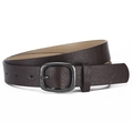 Dark brown faux leather leopard belt with vintage square buckle and lychee texture - 106*2.8cm / Coffee