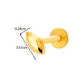Gold titanium marquise geometric stud earring with polished finish 0.53cm x 0.24cm - Marquise Faceted Design (T2546-6# Gold)