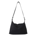 Bolso tote negro minimalista de gran capacidad fabricado en tejido de nailon ligero - Negro