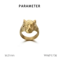 Detailansicht der Ringparameter für vergoldeten Tigerkopfring aus Edelstahl mit Maßangaben - US 8 / Tigerkopf Ring (KR108705-KJX) / Gold
