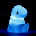 Blue dinosaur night light for kids, glowing soft silicone lamp in dark environment - Blue Baby Dragon