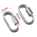 Silver stainless steel 11mm x 22mm screw clasp connector for necklaces and bracelets - 04 Thick Oval Hexagon Connector - Steel Color