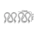 Silver stainless steel S-hook jewelry connectors for bracelets with 11mm width - Large M Hook (11mmx9.5mm) / Silver