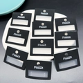 Elegant black rectangle earring display cards with silver Fashion logo and hanging hooks - 4.8*3.5cm/4 Holes / Black