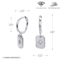Detailansicht der S925 Silber Stern-Ohrringe mit Maßangaben und Gewichtsangabe - 925er Silber / 925 Silber Weißgold beschichtet