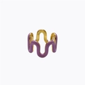Minimalist wave ring with gold plating and purple enamel finish for a modern look - Jz00189 Purple / Size 6