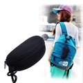 Estuche para gafas de malla negra con cremallera y gancho para mochilas y exteriores - Estuche para gafas negro