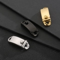Chiusure piatte in acciaio al titanio lucido in oro, argento e nero per bracciali - Fibbia Curva / Oro