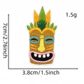 Detailansicht der tropischen Gitarre Stickerei-Aufnäher mit genauen Maßen und Gewicht - Hawaï Patch 4# (Totem)