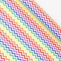 Rainbow zig-zag pattern party wrapping paper roll made of white kraft paper for gifts - Rainbow Waves / 50*70CM
