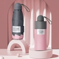 Mini-Fünffalt-Schirm in Pink und Grau mit UV-Schutzhülle und passender Handgelenkschlaufe - 5-fach 6-Rippen Schirm / 19 Zoll * 6k / Mittsommerrosa