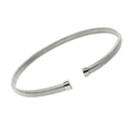 Bracciale rigido argento minimalista con trama a spirale e design aperto regolabile - Girocollo Aperto Color Acciaio (8mm)