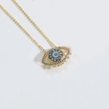 Golden Evil Eye pendant necklace with iridescent shell inlay and colorful rhinestones - Colorful Zircon Evil Eye