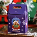 Lila Weihnachtsgeschenkbox mit Griff und Lebkuchenhaus Motiv, 10x6x15,3 cm für Kekse. - Weihnachtsmann*10*10*6cm