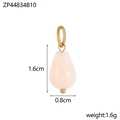 Detail of pink natural stone teardrop pendant with dimensions 1.6cm by 0.8cm and 1.6g weight - Flesh Pink