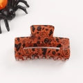 Halloween Haarklammer in Bernsteinorange mit Glitzer und Gespenster-Motiven - Bernstein Orange Boo Design