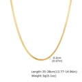 Detailansicht der goldenen Schlangenkette aus Edelstahl mit Maßen und 0,2 cm Breite - Halskette / 02 Cm X 35–38 Cm / Gold