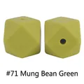 Coppia di perle ottagonali in silicone verde mungo da 17mm #71 per gioielli DIY - Verde Fagiolo Mungo