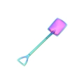 Rainbow finish stainless steel shovel shaped dessert spoon with metallic texture - Small Rainbow Flat Shovel