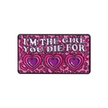Spilla in smalto leopardato rosa con scritta 'I'M THE GIRL YOU DIE FOR' e cuori - Stile Die For (QHXZ2236) / Viola