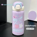 Cute purple 500ml stainless steel thermos with cartoon bunny print and dual-drink lid - Dream Purple
