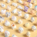 Cute flocked resin animal charms including puppy and rabbit styles for DIY accessories - Mixed Flocked Animals