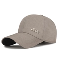 Casquette de baseball gris clair classique avec broderie Ceier et visière courbée - Réglable / Kaki