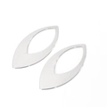 Pair of silver teardrop hollow metal pendant accessories for DIY earrings on white background - Hollow Teardrop Pendant 23mmx47mm