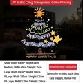 Size guide for gold star Christmas tree static window stickers with various dimensions - Small / Sduv-471