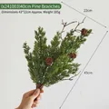 Artificial 40cm green pine branch with brown twigs and realistic pine cones - (x241003) 40cm Realistic Pine Branch