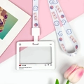 Schattige witte ID-kaarthouder met beer koord en sociale media interface ontwerp - Wit / Beer Lanyard