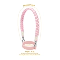 Pink and white braided paracord handle for 40oz tumblers with silicone ring and metal carabiners - Pink