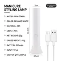 Portable ceramic white UV LED nail lamp with 6 beads and rechargeable 250mAh battery - Ceramic White Hexagon Handheld Lamp