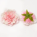 Cabeza de flor artificial rosa y blanca para accesorios del cabello y manualidades - #5 Peonía (Pack de 2)