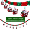 Ghirlanda natalizia da 3m con 8 pendenti Babbo Natale in carta a nido d'ape - Decorazione Ghirlanda Babbo Natale