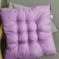 Plush purple square chair cushion with nine-hole quilting on a gray sofa background - [Square] Light Purple