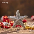 Silver glitter 20cm Christmas star tree topper with stable spiral spring base - 20cm Silver Tree Top Star