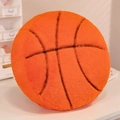 Soft plush basketball pillow with orange fabric and black stripes for sports lovers - Orange Basketball Pillow