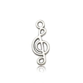 Silver treble clef musical note alloy pendant for DIY jewelry making and necklaces - Simple Treble Clef-8x20mm