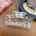 Acrylic Christmas hair claw clip with snowman and festive patterns on wooden background - Snowman Print (10CM)