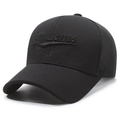 Schwarze Mesh-Baseballkappe mit atmungsaktiven Einsätzen und 3D-Braems-Stickerei-Detail - Verstellbar / Schwarz mit schwarzer Stickerei