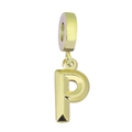 Minimalist golden titanium steel letter P pendant for DIY jewelry and necklaces - Letter P