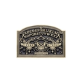 Dark vintage ouija board enamel pin with moon cat design and golden alphabet details - Black Gold Ouija Cat