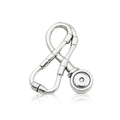 Silver stethoscope alloy pendant charm for creative DIY jewelry making projects - Antique Silver Stethoscope Head 17x21mm