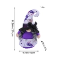 Gnome d'Halloween violet avec motifs d'araignées et détails en dentelle, peluche de 21cm - Gnome Chauve-souris Violette Femelle
