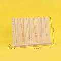 Solid wood necklace display stand with multiple slots in natural finish, 29.5x10x20CM - Model B Large